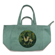 Load image into Gallery viewer, "Fell Awake" Tote Carrier Bag Cream/Green