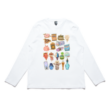 Load image into Gallery viewer, "Supernatural Konbini" Cut and Sew Wide-body Long Sleeved Tee White/Black