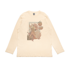Load image into Gallery viewer, "Floral Peach" Cut and Sew Wide-body Long Sleeved Tee White/Beige