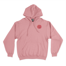 Load image into Gallery viewer, "Red Roses" Fleece Hoodie Light Pink