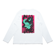 Load image into Gallery viewer, "Snake Demon" Cut and Sew Wide-body Long Sleeved Tee White/Black
