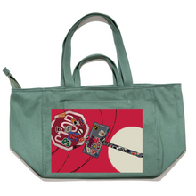 Load image into Gallery viewer, "Sign" Tote Carrier Bag Cream/Green