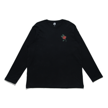 Load image into Gallery viewer, "Flower Tattoo" Cut and Sew Wide-body Long Sleeved Tee Black