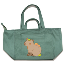 Load image into Gallery viewer, "Capybara" Tote Carrier Bag Green