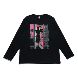 "Angel3" Cut and Sew Wide-body Long Sleeved Tee Black