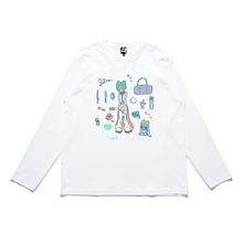 Load image into Gallery viewer, &quot;Congming1&quot; Cut and Sew Wide-body Long Sleeved Tee White/Black