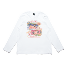Load image into Gallery viewer, "Love at First Sight" Cut and Sew Wide-body Long Sleeved Tee White/Black