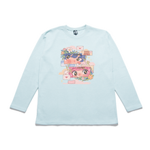 Load image into Gallery viewer, "Love at First Sight" Taper-Fit Heavy Cotton Long Sleeve Tee Beige/Mint