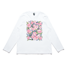 Load image into Gallery viewer, "Bell Bunnies" Cut and Sew Wide-body Long Sleeved Tee White/Salmon Pink