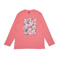 Load image into Gallery viewer, "Bell Bunnies" Cut and Sew Wide-body Long Sleeved Tee White/Salmon Pink