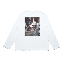 Load image into Gallery viewer, "Cursed" Cut and Sew Wide-body Long Sleeved Tee White
