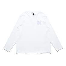 Load image into Gallery viewer, "Calm" Cut and Sew Wide-body Long Sleeved Tee White/Salmon Pink