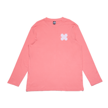 Load image into Gallery viewer, "Calm" Cut and Sew Wide-body Long Sleeved Tee White/Salmon Pink