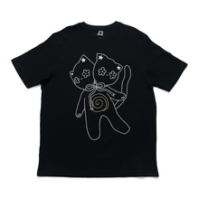 Load image into Gallery viewer, "Double Headed Kitten" Cut and Sew Wide-body Tee White/Black/Beige