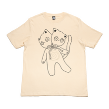 Load image into Gallery viewer, "Double Headed Kitten" Cut and Sew Wide-body Tee White/Black/Beige