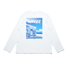 Load image into Gallery viewer, "Waves" Cut and Sew Wide-body Long Sleeved Tee White
