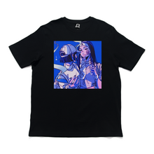 Load image into Gallery viewer, "Blue" Cut and Sew Wide-body Tee White/Black