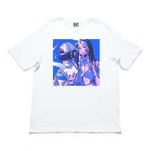 Load image into Gallery viewer, "Blue" Cut and Sew Wide-body Tee White/Black