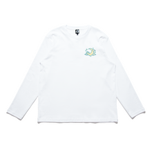 Load image into Gallery viewer, "Whale Window" Cut and Sew Wide-body Long Sleeved Tee White/Black