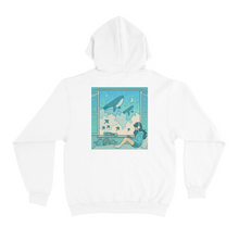 Load image into Gallery viewer, "Whale Window" Basic Hoodie White/Black