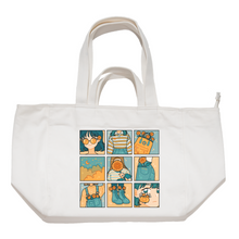 Load image into Gallery viewer, "Sunflower" Tote Carrier Bag Cream/Green