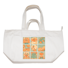 Load image into Gallery viewer, "Orange Moodboard" Tote Carrier Bag Cream/Green