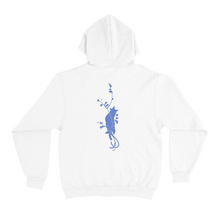 Load image into Gallery viewer, "Eyeline 9" Basic Hoodie White/Cobalt Blue