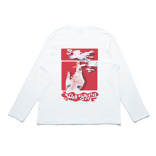 Load image into Gallery viewer, "Red Girl" Cut and Sew Wide-body Long Sleeved Tee White