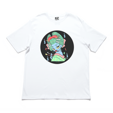 Load image into Gallery viewer, "Youkaigirl" Cut and Sew Wide-body Tee White/Black