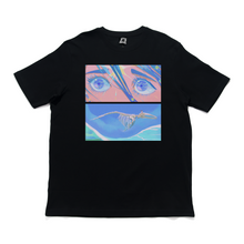 Load image into Gallery viewer, "Blue Wonder" Cut and Sew Wide-body Tee White/Black