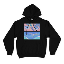 Load image into Gallery viewer, "Blue Wonder" Basic Hoodie Black/White