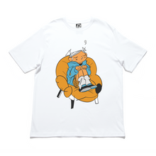 Load image into Gallery viewer, "Chocolate Cigarette" Cut and Sew Wide-body Tee White/Black