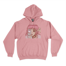 Load image into Gallery viewer, "Eyeliner" Fleece Hoodie Light Pink