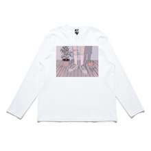 Load image into Gallery viewer, "Lo-Fi Vibes" Cut and Sew Wide-body Long Sleeved Tee White/Black