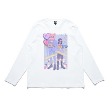 Load image into Gallery viewer, "Party Entertainers" Cut and Sew Wide-body Long Sleeved Tee White/Black