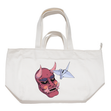 Load image into Gallery viewer, "Oni-Shikigami" Tote Carrier Bag Cream/Green