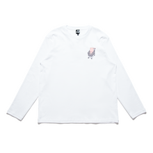 Load image into Gallery viewer, "Shopping Master" Cut and Sew Wide-body Long Sleeved Tee White/Black