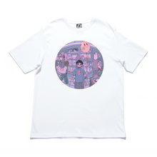 Load image into Gallery viewer, "Buying Groceries" Cut and Sew Wide-body Tee White/Black/Salmon Pink