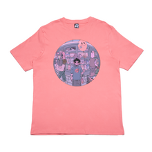 Load image into Gallery viewer, "Buying Groceries" Cut and Sew Wide-body Tee White/Black/Salmon Pink