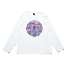 Load image into Gallery viewer, "Buying Groceries" Cut and Sew Wide-body Long Sleeved Tee White/Black/Salmon Pink