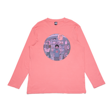 Load image into Gallery viewer, "Buying Groceries" Cut and Sew Wide-body Long Sleeved Tee White/Black/Salmon Pink