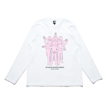 Load image into Gallery viewer, "Star Bunnies" Cut and Sew Wide-body Long Sleeved Tee White/Beige
