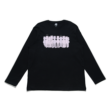 Load image into Gallery viewer, "Bunnies in Line" Cut and Sew Wide-body Long Sleeved Tee White/Black