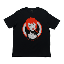 Load image into Gallery viewer, "Short Red Hair Girl" Cut and Sew Wide-body Tee White/Black