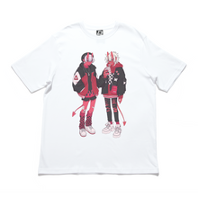 Load image into Gallery viewer, "Oni Street Fashion" Cut and Sew Wide-body Tee White/Black
