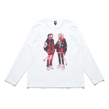 Load image into Gallery viewer, "Oni Street Fashion" Cut and Sew Wide-body Long Sleeved Tee White/Black