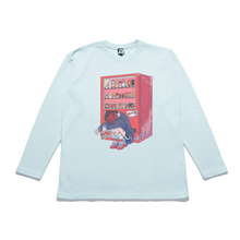 Load image into Gallery viewer, "Vending Machine" Taper-Fit Heavy Cotton Long Sleeve Tee Sky Blue/Mint/Rose