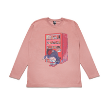 Load image into Gallery viewer, "Vending Machine" Taper-Fit Heavy Cotton Long Sleeve Tee Sky Blue/Mint/Rose