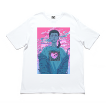Load image into Gallery viewer, "Heartless" Cut and Sew Wide-body Tee White/Salmon Pink