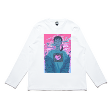 Load image into Gallery viewer, "Heartless" Cut and Sew Wide-body Long Sleeved Tee White/Salmon Pink